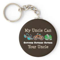 Uncle Outswim Outbike Outrun Triathlon Key Chain