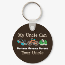 Uncle Outswim Outbike Outrun Triathlon Key Chain keychains
