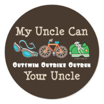 Uncle Outswim Outbike Outrun Triathlon Stickers