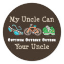 Uncle Outswim Outbike Outrun Triathlon Stickers