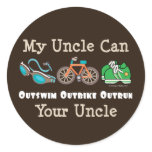 Uncle Outswim Outbike Outrun Triathlon Stickers