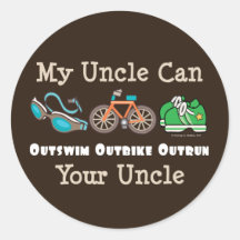 Uncle Outswim Outbike Outrun Triathlon Stickers