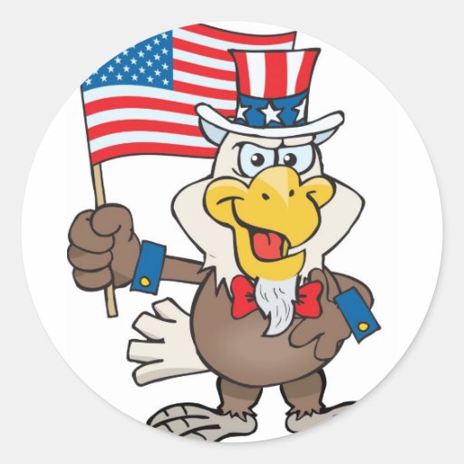 Uncle Sam 4th of July Bald Eagle Sticker