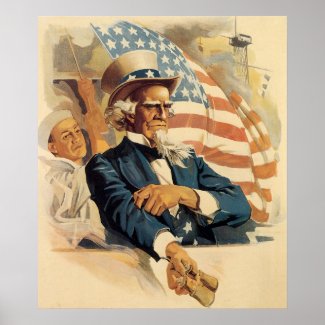 Uncle Sam and the Navy print