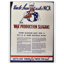 Uncle Sam Asks Ncr For War Production Slogans flyers