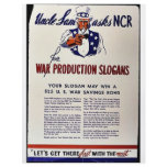 Uncle Sam Asks Ncr For War Production Slogans Custom Flyer