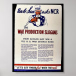 Uncle Sam Asks Ncr For War Production Slogans Posters