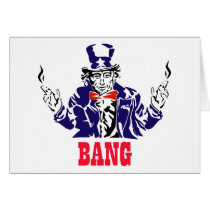 Uncle Sam Bangs Greeting Cards