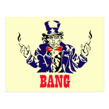 Uncle Sam Bangs Post Card