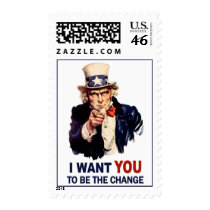 Uncle Sam Be the Change postage