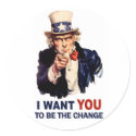 Uncle Sam Be the Change stickers by political_tees Uncle Sam Be the Change stickers