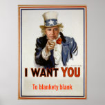 Uncle Sam Carnival Cutout Poster