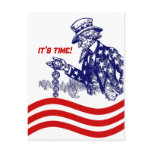 Uncle Sam Checking Pocket Watch Party Invitation Postcard