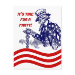 Uncle Sam Checking Pocket Watch Party Invitation Post Cards