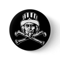 Uncle Sam & Crossbones Button by Libertymaniacs Uncle Sam & Crossbones Button