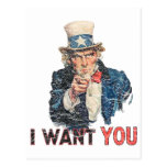 Uncle Sam Distressed Look Post Cards