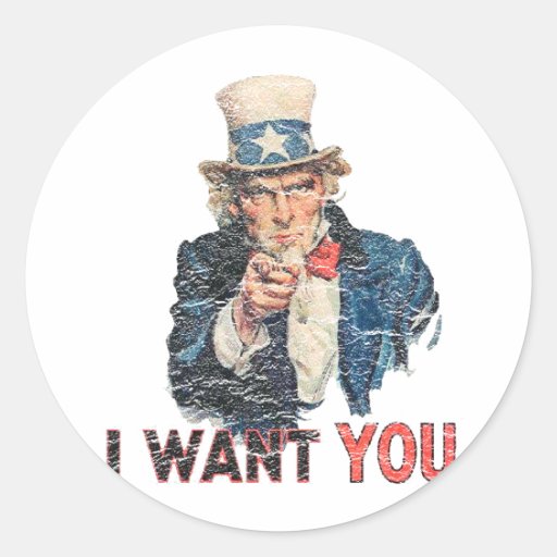 Uncle Sam Distressed Look Sticker