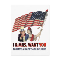 Uncle Sam Greetings For The Fourth postcards