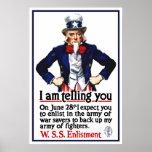 Uncle Sam -- I Am Telling You Posters