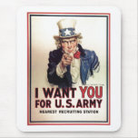 Uncle Sam I Want You For US Army Mouse Pad
