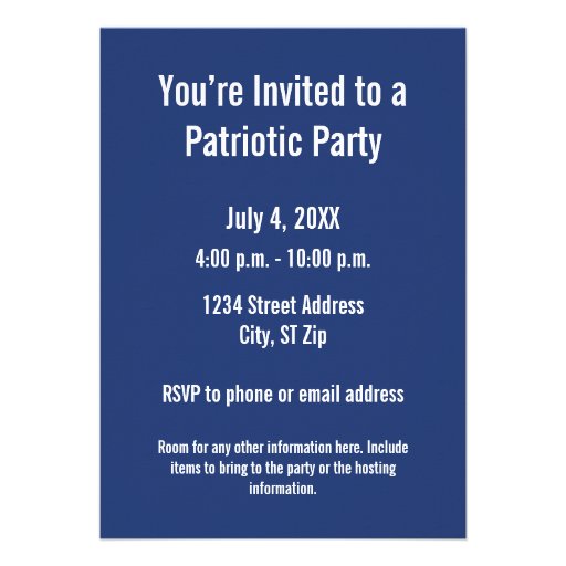 Uncle Sam - I WANT YOU - Party Invitation