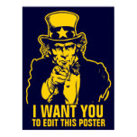 Uncle Sam "I Want You" Personalized Poster