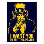 Uncle Sam "I Want You" Personalized Poster