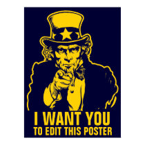 Uncle Sam "I Want You" Personalized Poster posters