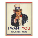 Uncle Sam "I Want You" Personalized Poster