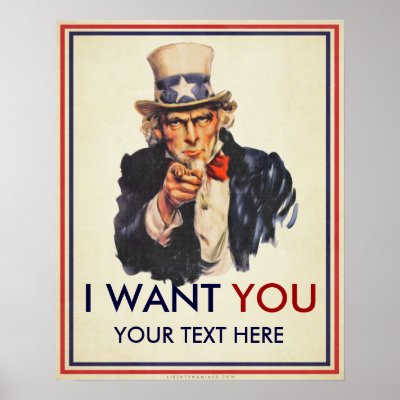 Uncle Sam "I Want You" Personalized Poster