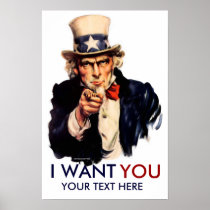 Uncle Sam "I Want You" Personalized Poster