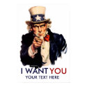 Uncle Sam "I Want You" Personalized Print by Libertymaniacs Uncle Sam "I Want You" Personalized Print