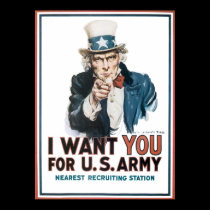 Uncle Sam I Want You Vintage Print
