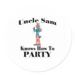 Uncle Sam Knows How To Party Sticker