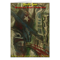 uncle sam over an empty freeway cards