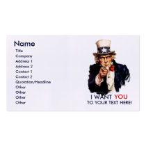 Uncle Sam Personalized Business Cards business cards