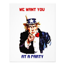 UNCLE SAM POINTING PARTY INVITATION ~EZ2 CUSTOMIZE invitations