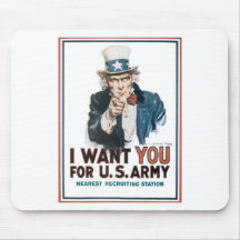 Uncle Sam Poster, America. I Want You For... Mousepad