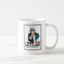 Uncle Sam Poster, America. I Want You For... Mugs