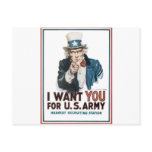 Uncle Sam Poster, America. I Want You For... Post Card