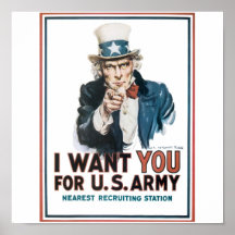 Uncle Sam Poster, America. I want you for the U.S.