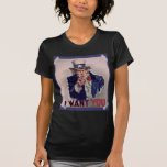 Uncle Sam Poster Ladies Sheer V-Neck t-shirt (Fitt
