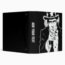 Uncle Sam Propaganda Portrait Vinyl Binder