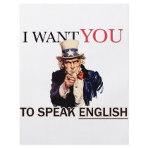 Uncle Sam said I want you to speak english flyers