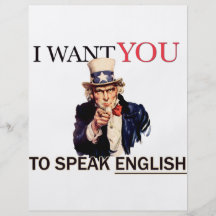 Uncle Sam said I want you to speak english Custom Flyer