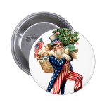 Uncle Sam Santa Claus Christmas buttons