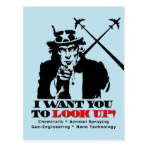 Uncle Sam says I Want You To Look Up postcards