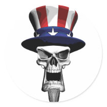 Uncle Sam Skull Stickers