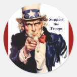 Uncle Sam: Support the Troops Stickers