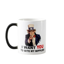 Uncle Sam WANT YOU BITE MY NIPPLES mugs